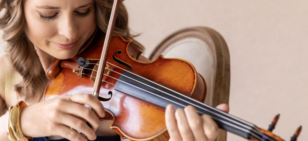 Raleigh wedding string quartet leader playing violin
